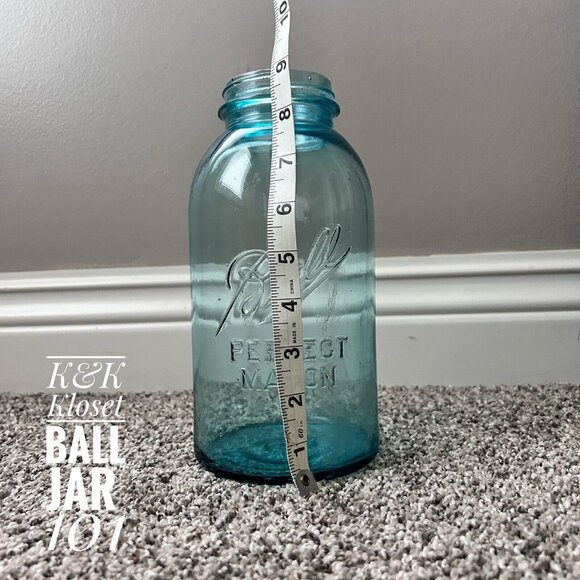 Vintage Light Blue Aqua Ball Perfect Mason Canning Jar Vintage 1910-1923 #8 - Picture 6 of 7